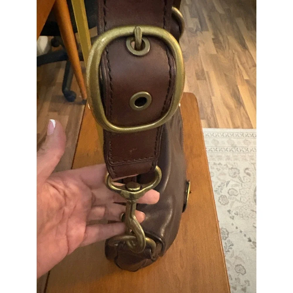 Coach Bleeker Tattersall Leather Flap Crossbody Brown Whipstitch Turnlock 11446 - Picture 12 of 12